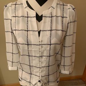 Express Black & White button down shirt
